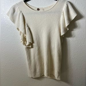 Free People One Nikita Ruffle Sleeve Top Large